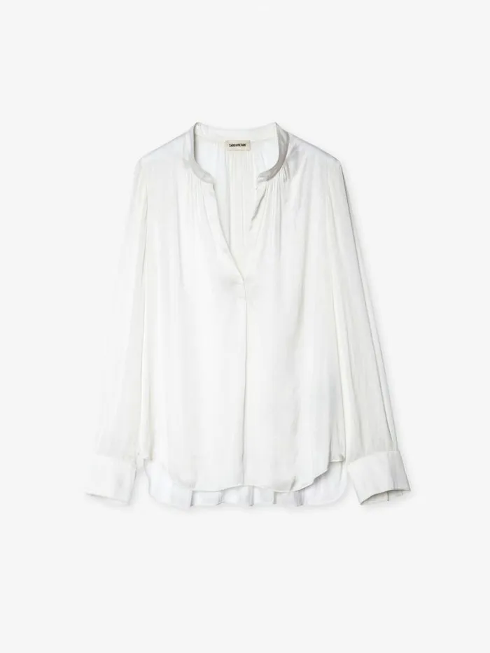 Women Zadig and Voltaire Tops and Shirts Tink Satin Blouse White