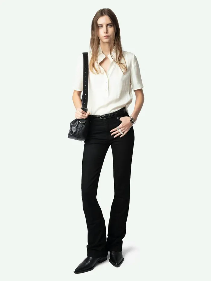 Women Zadig and Voltaire Tops and Shirts Topher Satin Top Flake