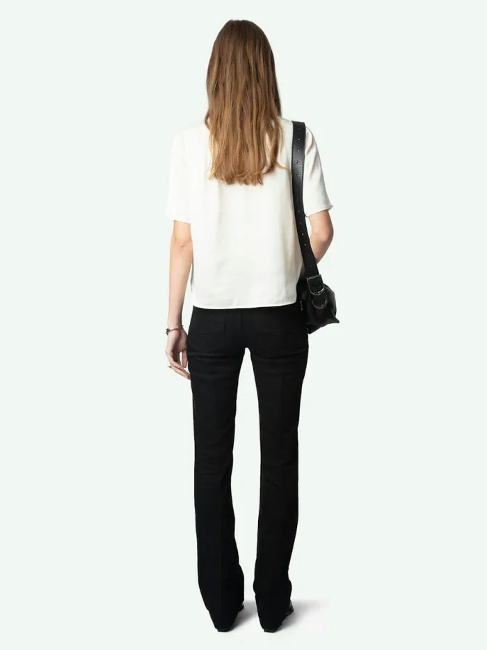 Women Zadig and Voltaire Tops and Shirts Topher Satin Top Flake Women Zadig and Voltaire Tops and Shirts Topher Satin Top Flake