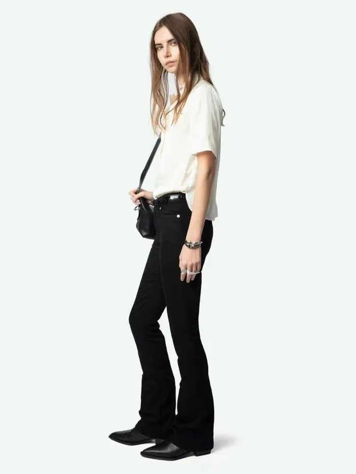 Women Zadig and Voltaire Tops and Shirts Topher Satin Top Flake Women Zadig and Voltaire Tops and Shirts Topher Satin Top Flake