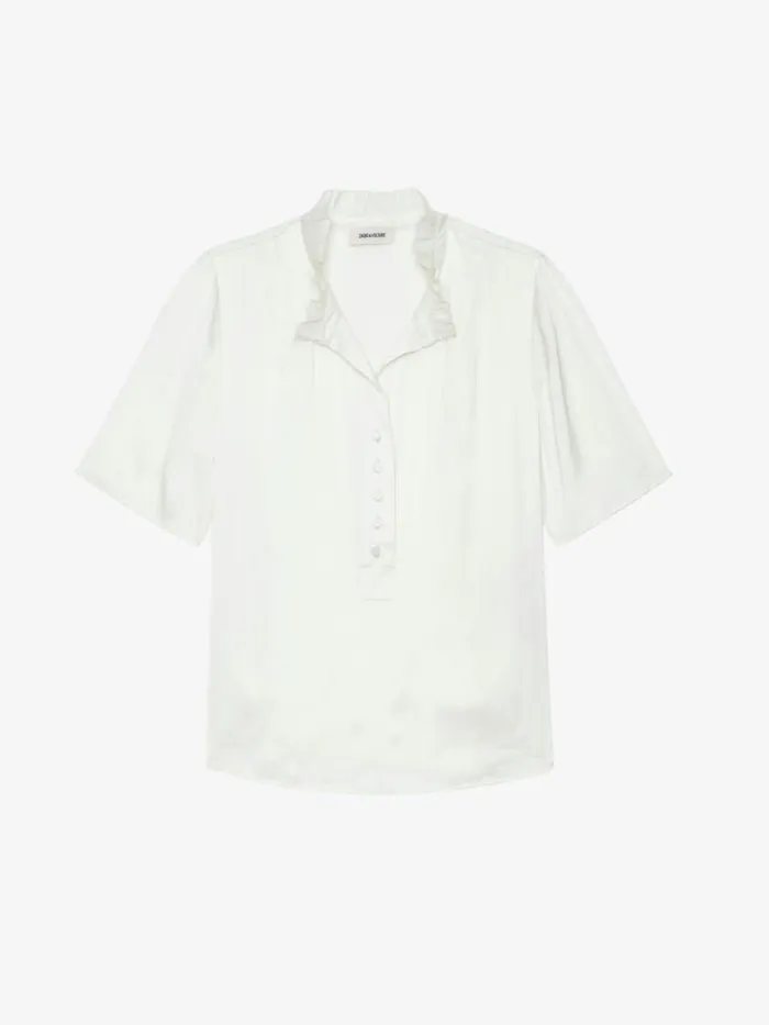 Women Zadig and Voltaire Tops and Shirts Topher Satin Top Flake Women Zadig and Voltaire Tops and Shirts Topher Satin Top Flake