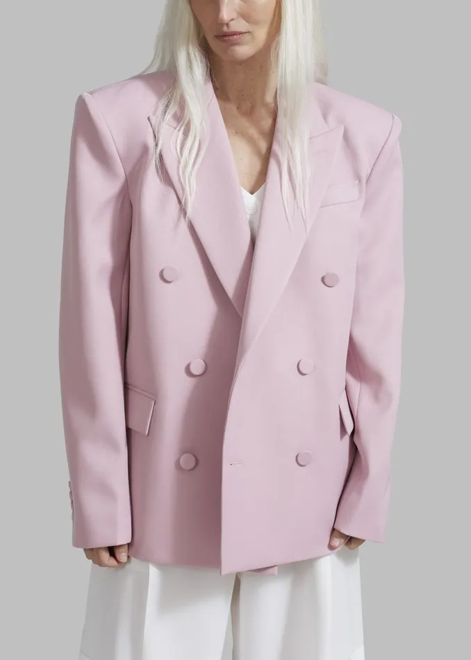 Women Zia Covered Buttons Blazer 8211 Pink The Frankie Shop Outerwear