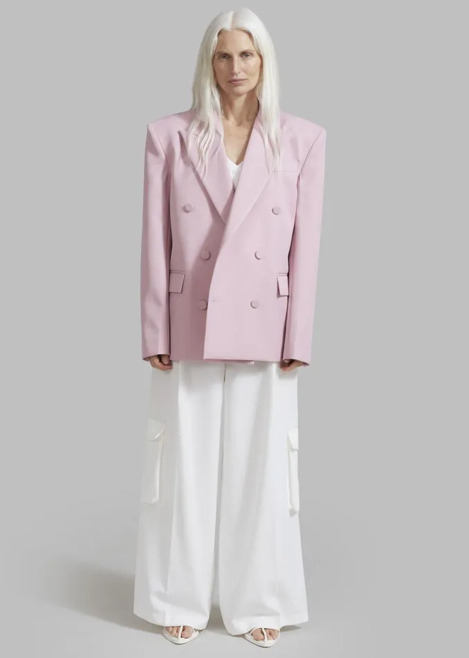 Women Zia Covered Buttons Blazer 8211 Pink The Frankie Shop Outerwear