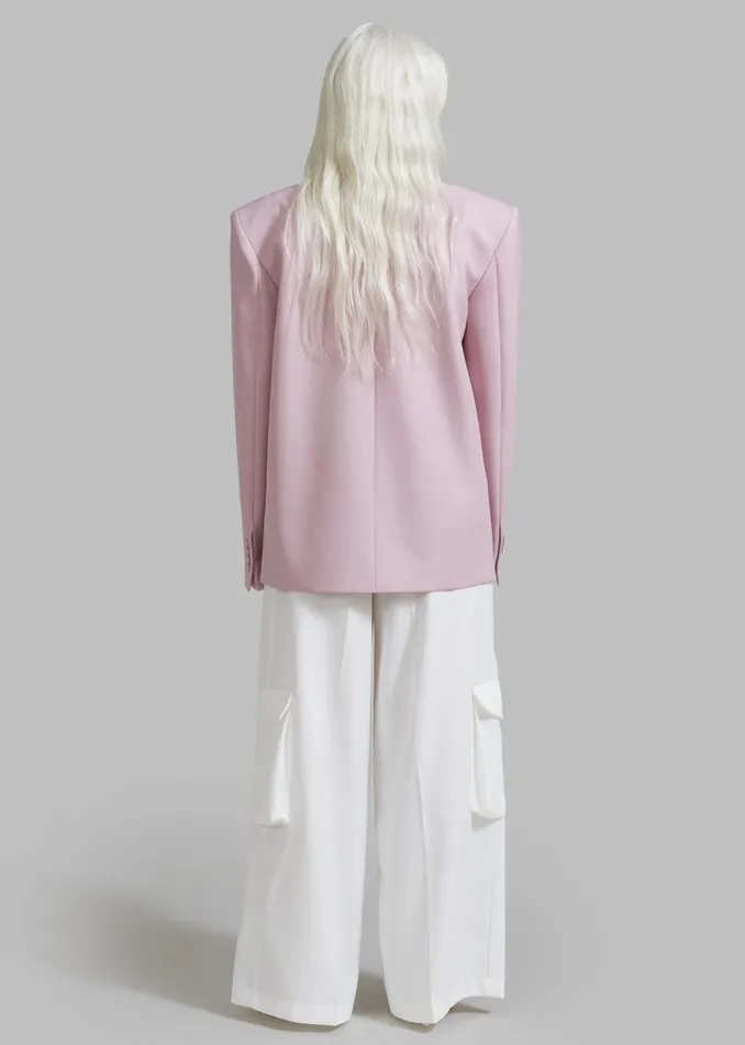 Women Zia Covered Buttons Blazer 8211 Pink The Frankie Shop Outerwear