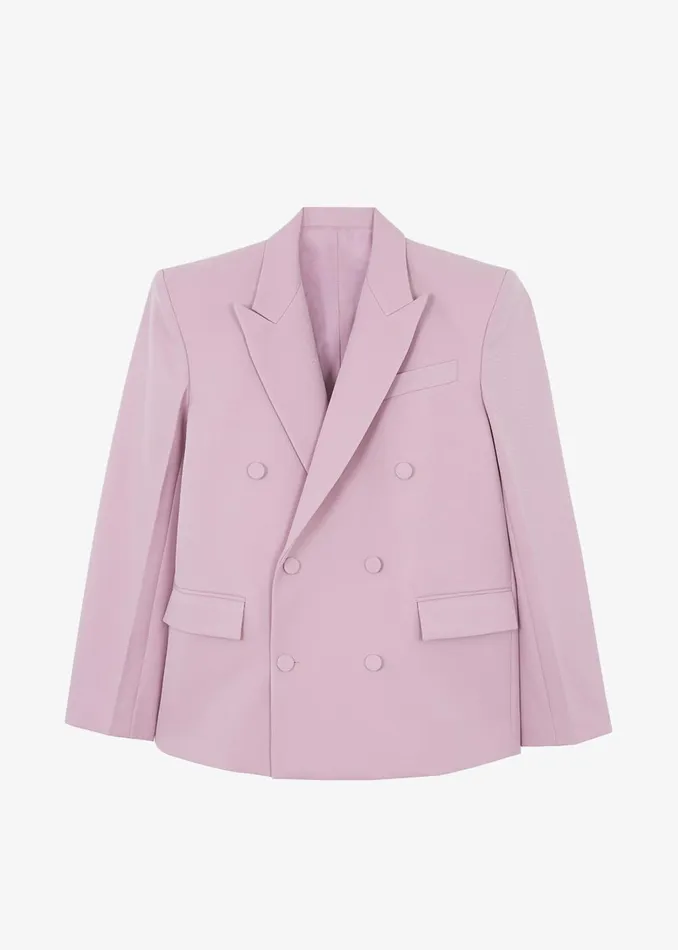 Women Zia Covered Buttons Blazer 8211 Pink The Frankie Shop Outerwear