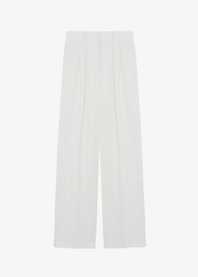 Women Zia Pintuck Trousers 8211 White The Frankie Shop Bottoms