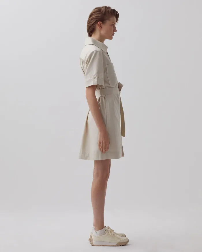 Women ZipUp Cargo Dress Beige Comptoir Des Cotonniers Dresses and Jumpsuits