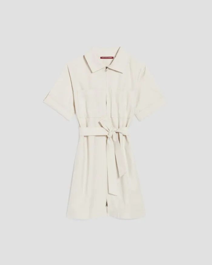 Women ZipUp Cargo Dress Beige Comptoir Des Cotonniers Dresses and Jumpsuits
