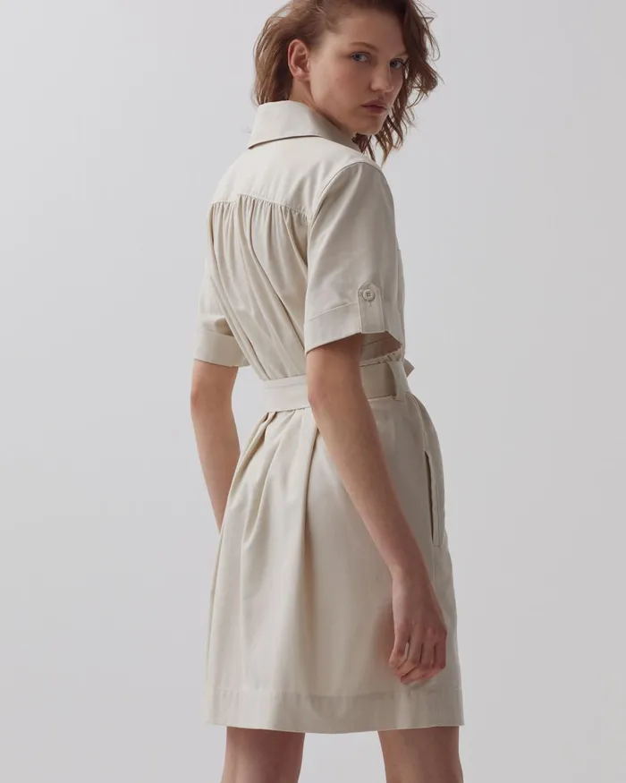 Women ZipUp Cargo Dress Beige Comptoir Des Cotonniers Dresses and Jumpsuits