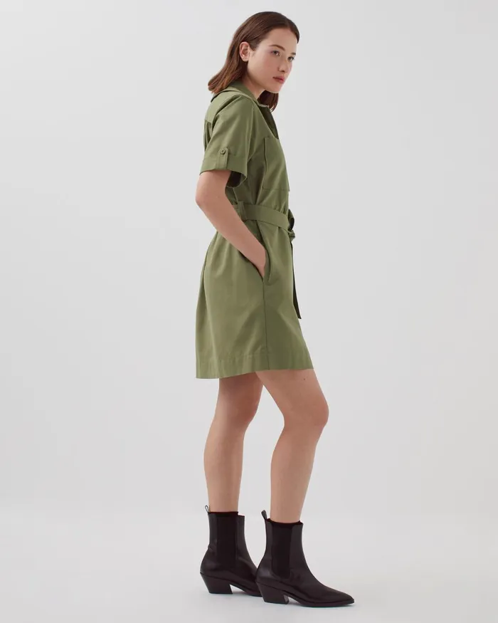 Women ZipUp Cargo Dress Covert Green Comptoir Des Cotonniers Dresses and Jumpsuits Women ZipUp Cargo Dress Covert Green Comptoir Des Cotonniers Dresses and Jumpsuits