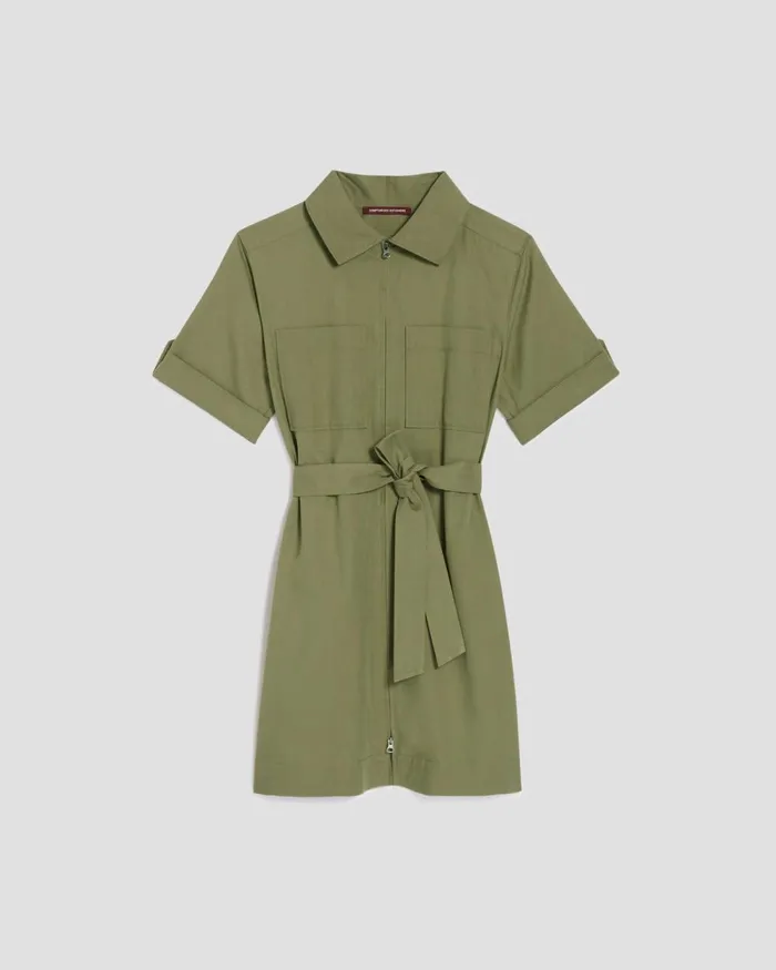 Women ZipUp Cargo Dress Covert Green Comptoir Des Cotonniers Dresses and Jumpsuits Women ZipUp Cargo Dress Covert Green Comptoir Des Cotonniers Dresses and Jumpsuits