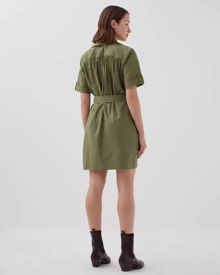 Women ZipUp Cargo Dress Covert Green Comptoir Des Cotonniers Dresses and Jumpsuits Women ZipUp Cargo Dress Covert Green Comptoir Des Cotonniers Dresses and Jumpsuits