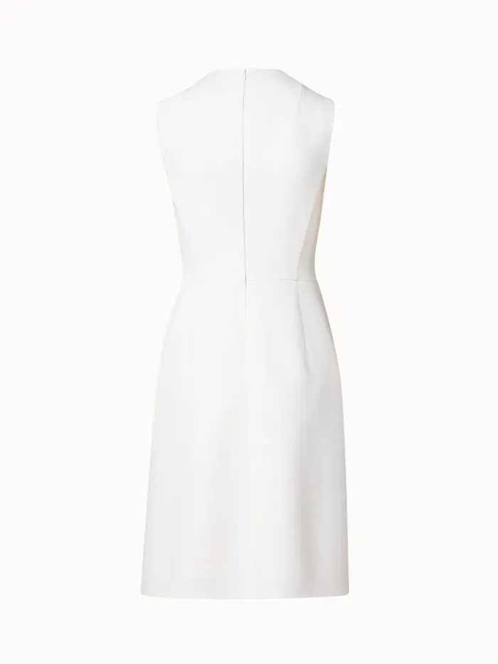 Wool Crpe DoubleFace Sheath Dress Ecru Women Akris Dresses