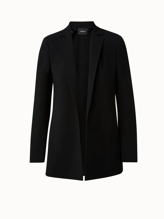 Wool DoubleFace Blazer With Elongated Lapel Black Women Akris Jackets