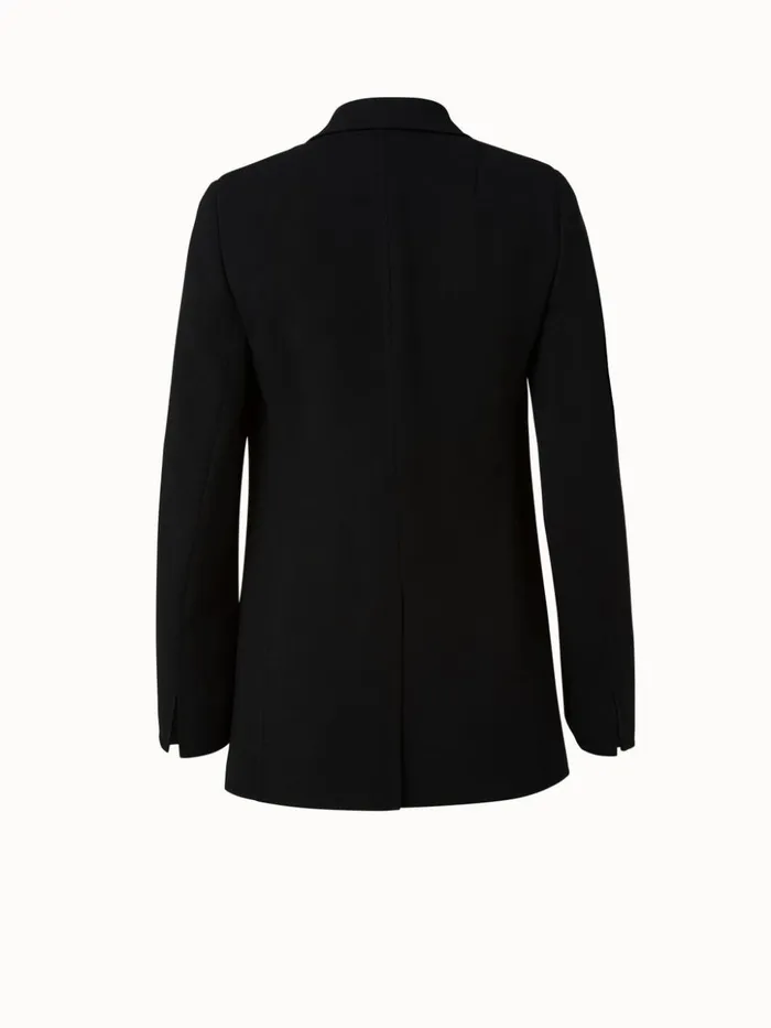 Wool DoubleFace Blazer With Elongated Lapel Black Women Akris Jackets