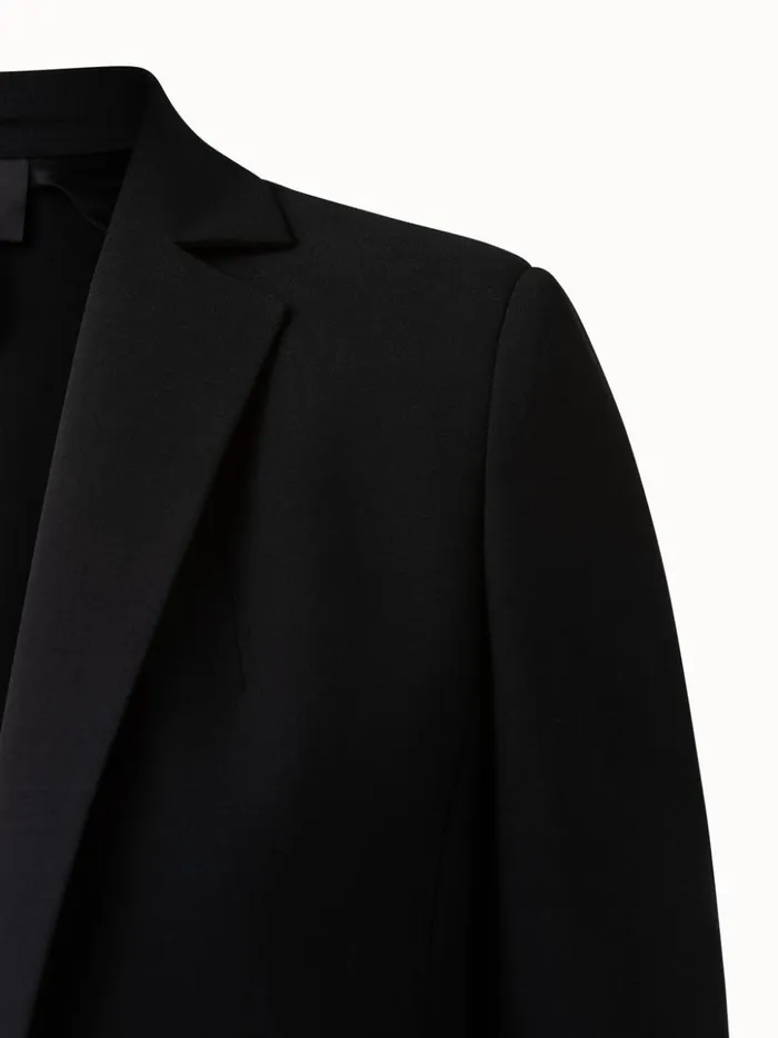 Wool DoubleFace Blazer With Elongated Lapel Black Women Akris Jackets