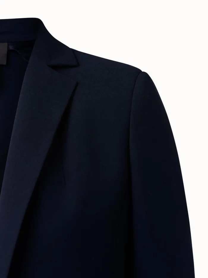 Wool DoubleFace Blazer With Elongated Lapel Navy Women Akris Jackets