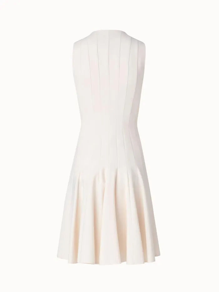 Wool DoubleFace Dress With Skaters Pleats Offwhite Women Akris Dresses