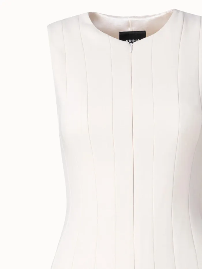 Wool DoubleFace Dress With Skaters Pleats Offwhite Women Akris Dresses