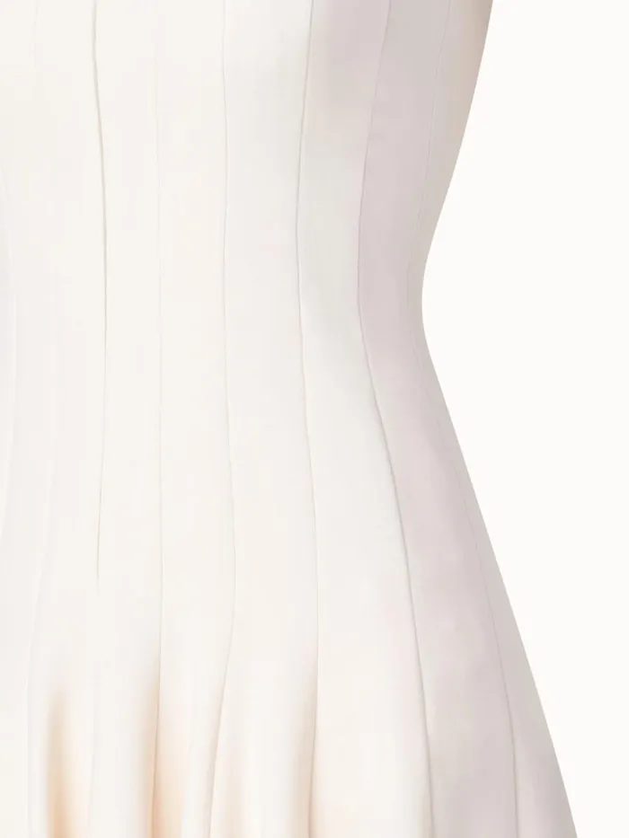 Wool DoubleFace Dress With Skaters Pleats Offwhite Women Akris Dresses