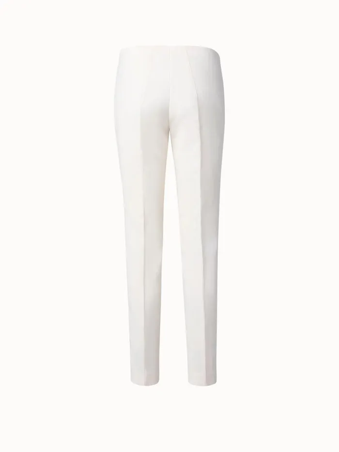 Wool DoubleFace Pants With Slim Leg Offwhite Women Akris Pants