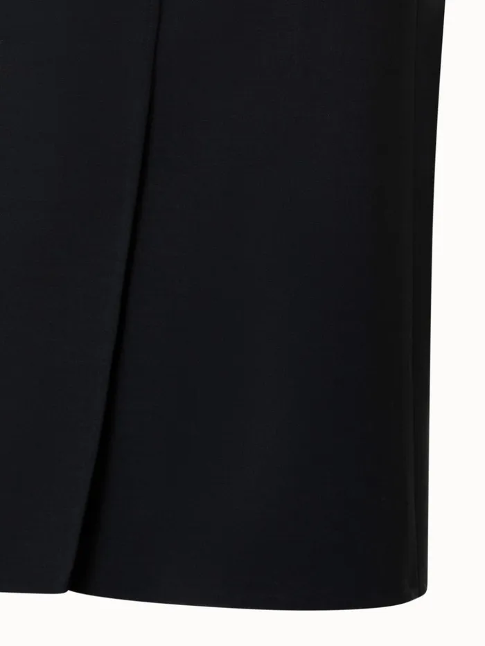 Wool DoubleFace Wrap Effect Pencil Skirt Black Women Akris Skirts