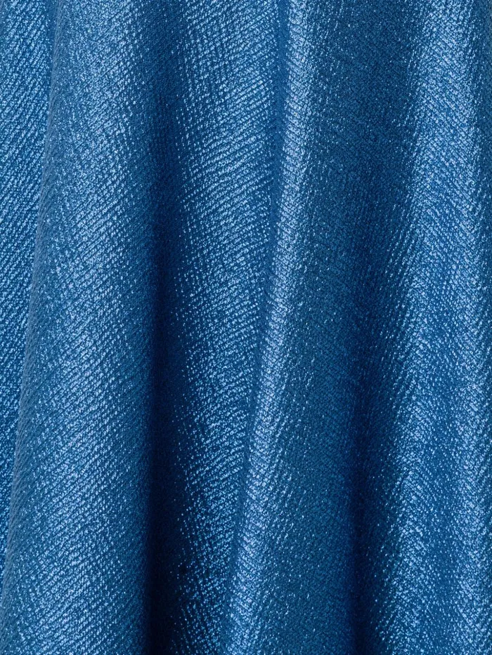Wool Silk Lurex Midi Dress Medium Denim Women Akris Dresses