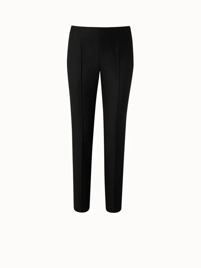 Wool Stretch Flannel Slim Pants Black Women Akris Pants
