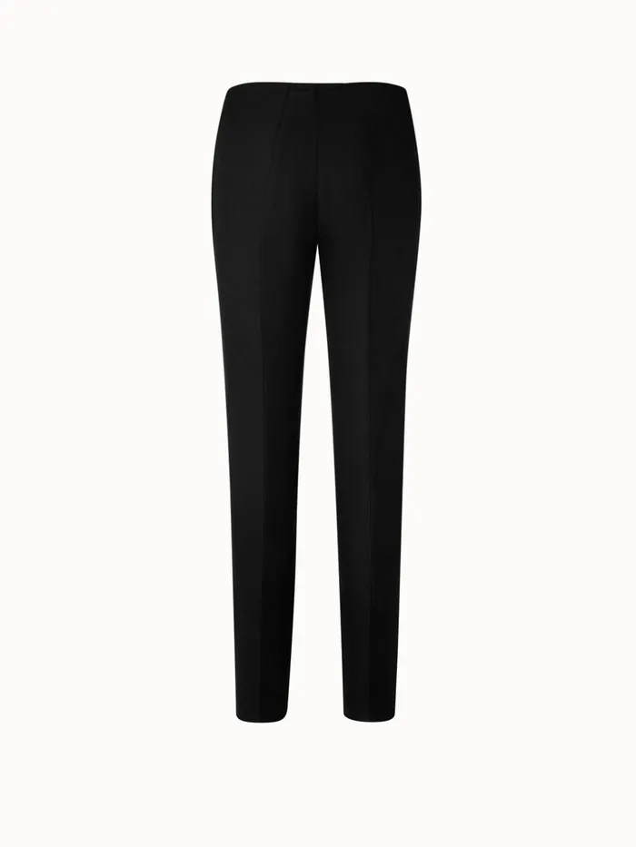Wool Stretch Flannel Slim Pants Black Women Akris Pants