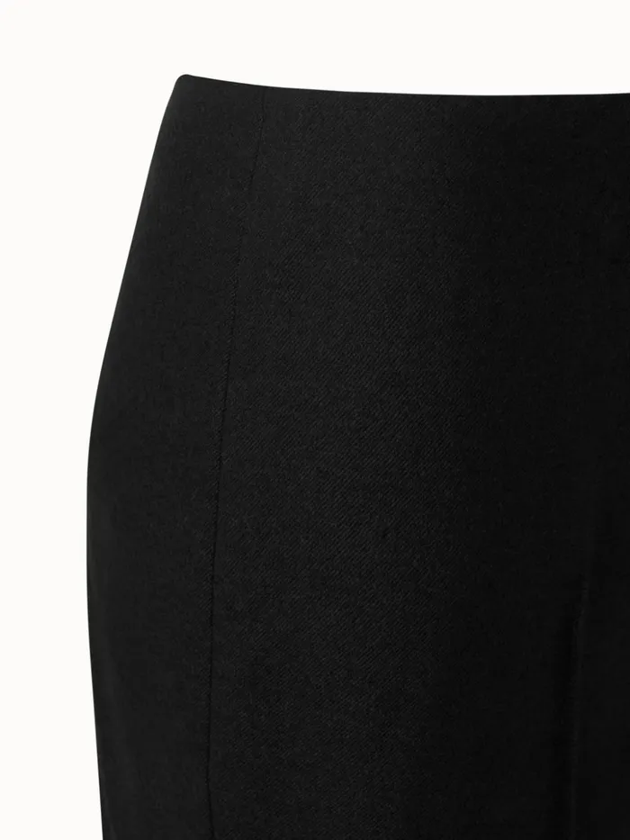 Wool Stretch Flannel Slim Pants Black Women Akris Pants