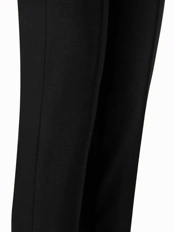 Wool Stretch Flannel Slim Pants Black Women Akris Pants